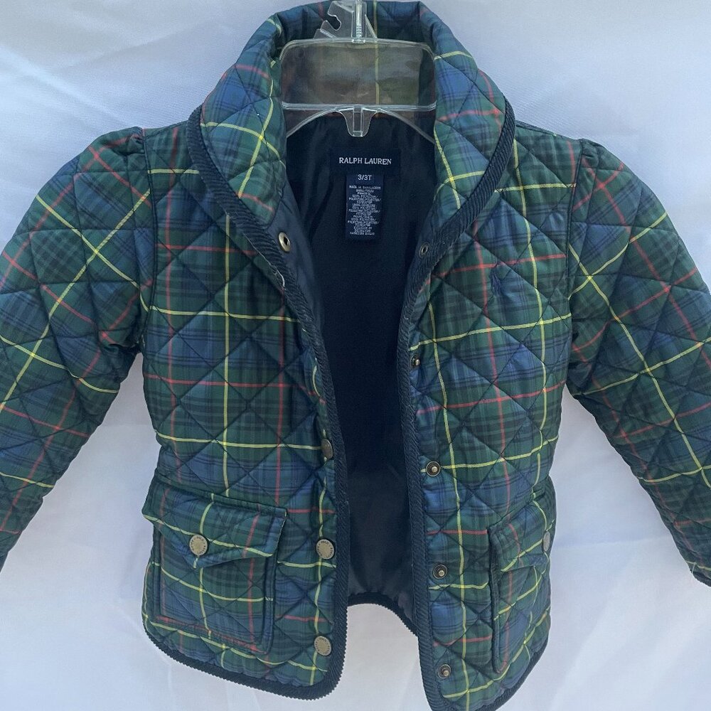Ralph Lauren Blue Label 3/3T Plaid Puffer Coat